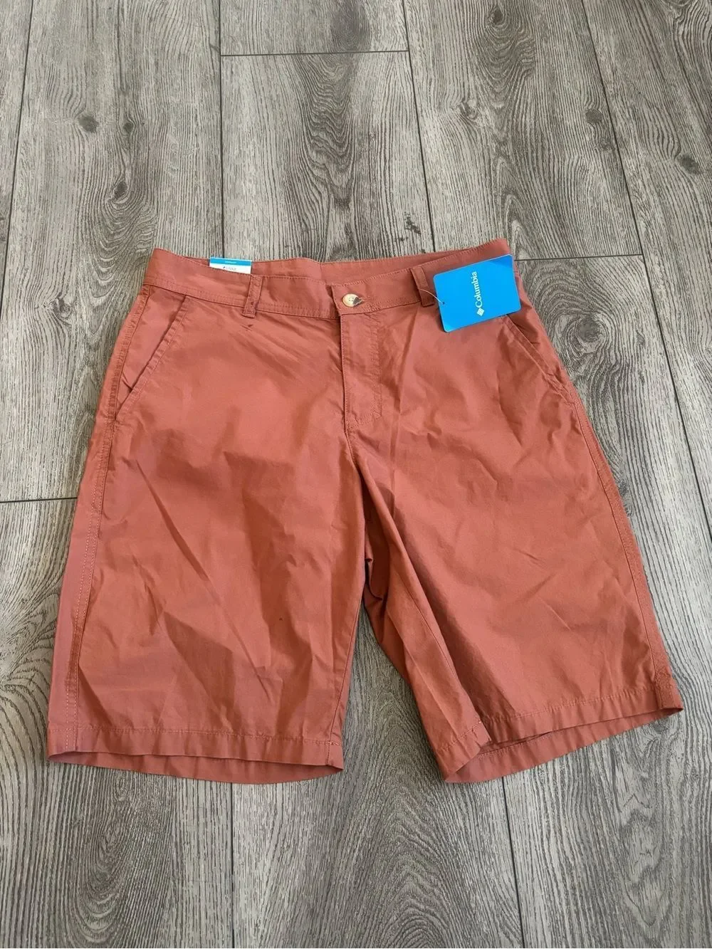 Columbia Men’s Rust Orange Flat-Front Outdoor Shorts